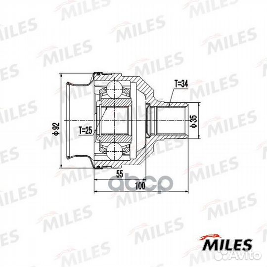 Шарнирный комплект, приводной вал GA10024 Miles