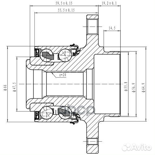 Ступица передняя перед лев Z89527R Zikmar