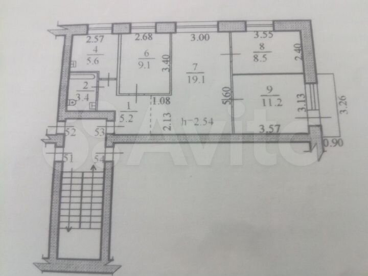 4-к. квартира, 62,1 м², 2/5 эт.