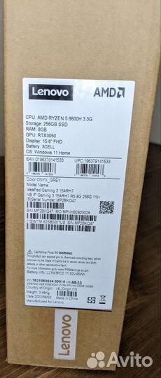 Lenovo ideapad gaming 3 15ARH7 16/256 rtx 3050 new