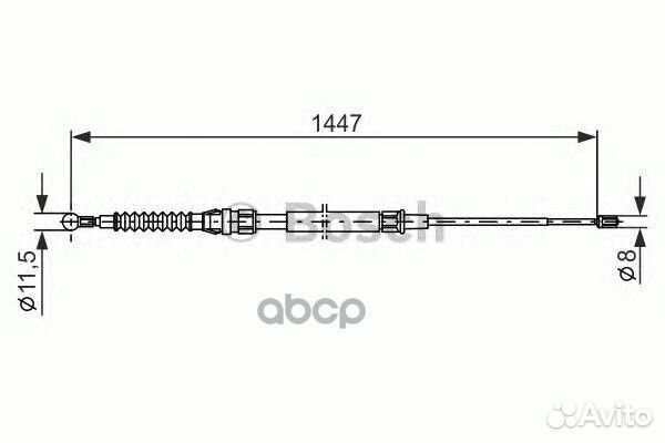 Трос стояночного тормоза зад прав/лев 19874