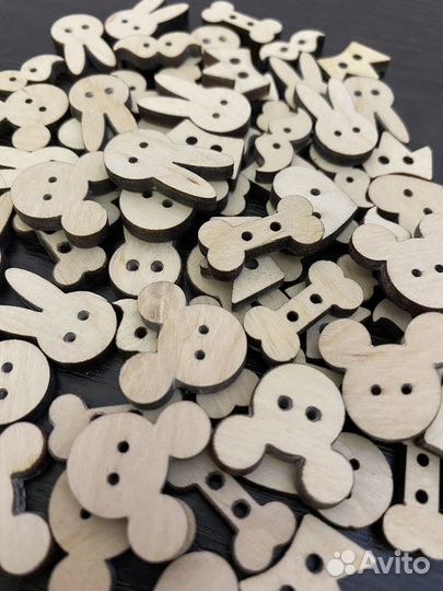 Деревянные пуговицы для шитья детских вещей