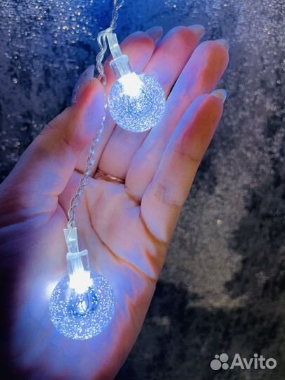 Гирлянда бахрома бубенчиками