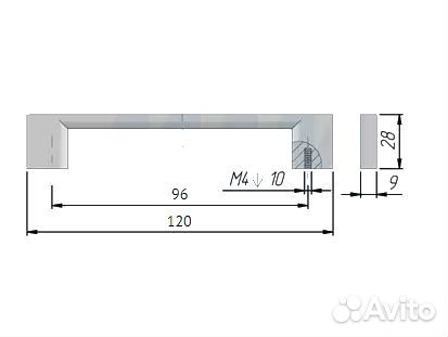 Ручка-скоба 96 мм белый матовый, BH.01.096.WTM