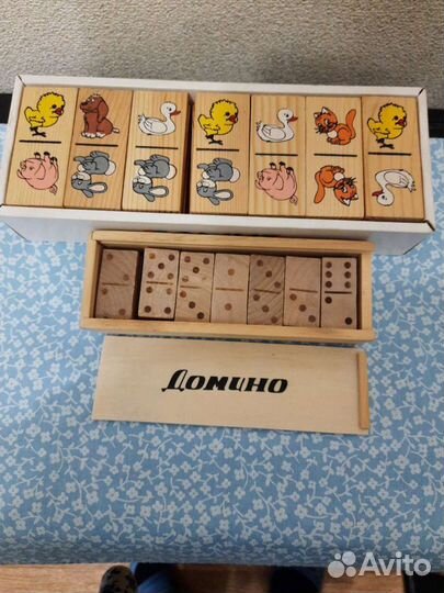 Домино из дерева 2 вида, лото