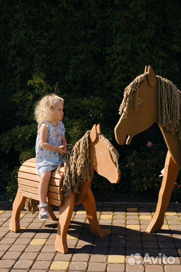 Детская зона. Декор для улицы. Деревянная Лошадка