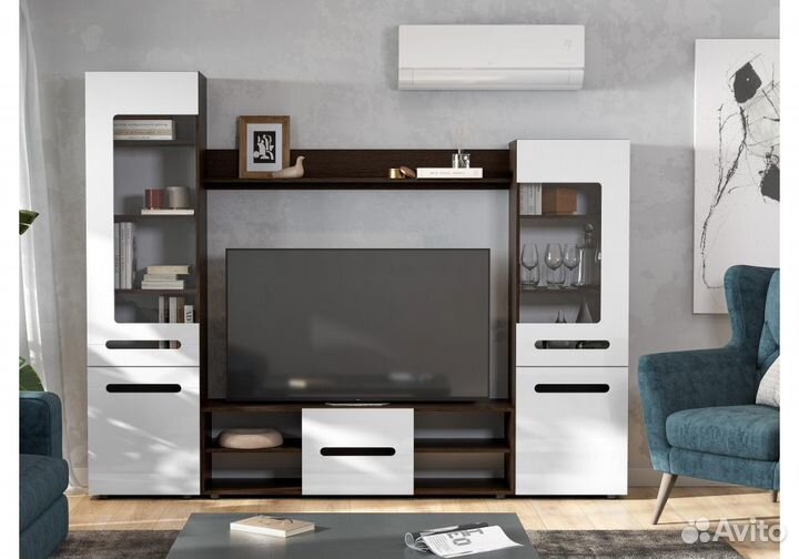 Готовые гостиные Fang венге - белый глянец
