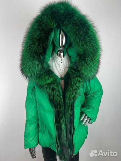 Шикарный пуховик с натуральным мехом 42-54