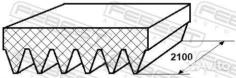 Ремень поликлиновой 6 клинов 881286L2100 Febest