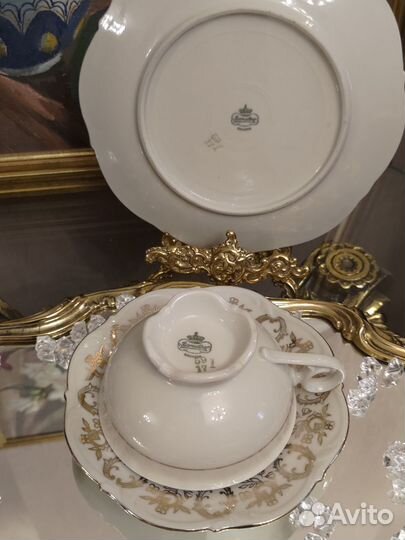 Антикварное чайное трио Bareuther, Германия