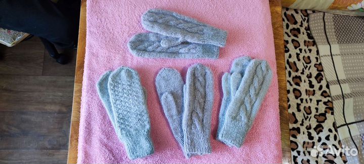 Варежки женские пуховые