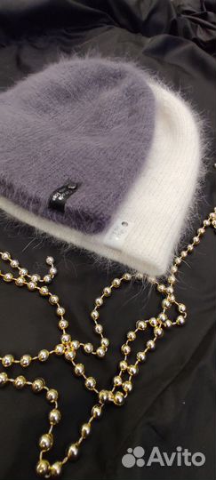 Шапка бини из пуха норки двусторонняя. Женская