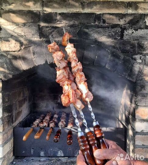 Шампура из нержавейки с деревянной ручкой