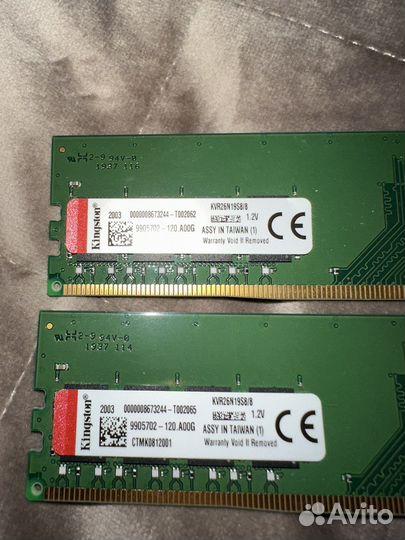 Оперативная память DDR4 kingston 2x8gb 2666MHz