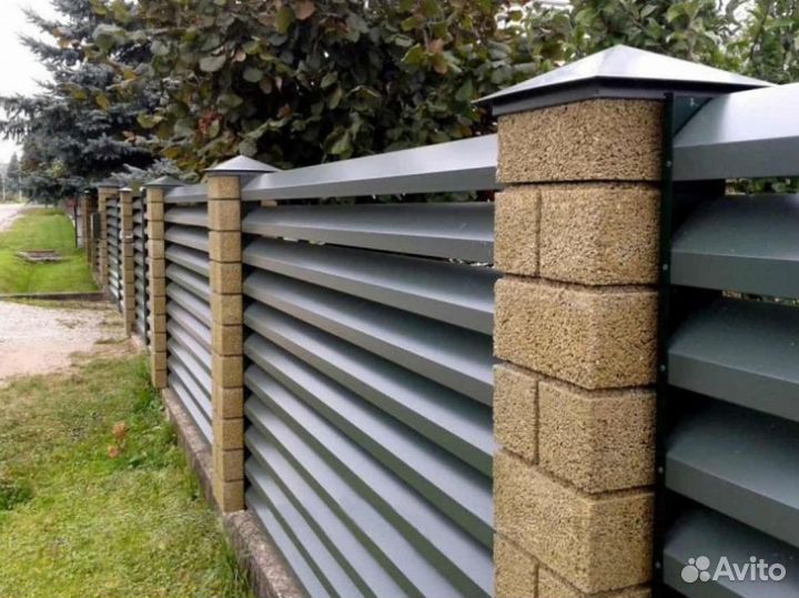 Заборы жалюзи, профнастил