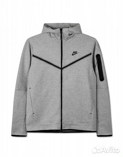 Кофта nike tech fleece серая