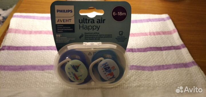 Соска пустышка avent ultra air с 6 до 18 мес