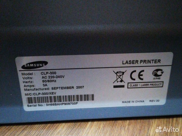 Цветной лазерный принтер Samsung clp 300