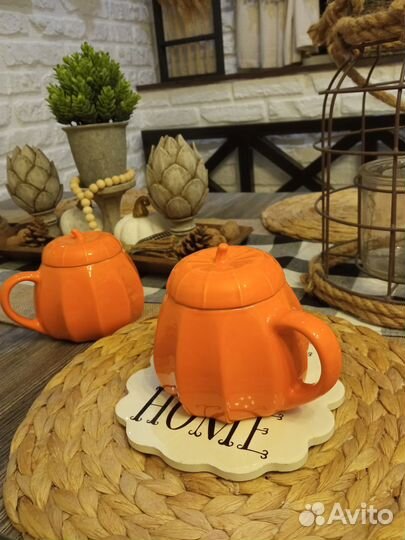 Кружка и блюдо тыква