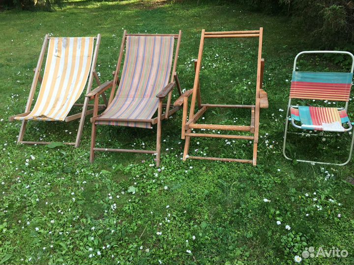 Деревянные шезлонги винтаж СССР