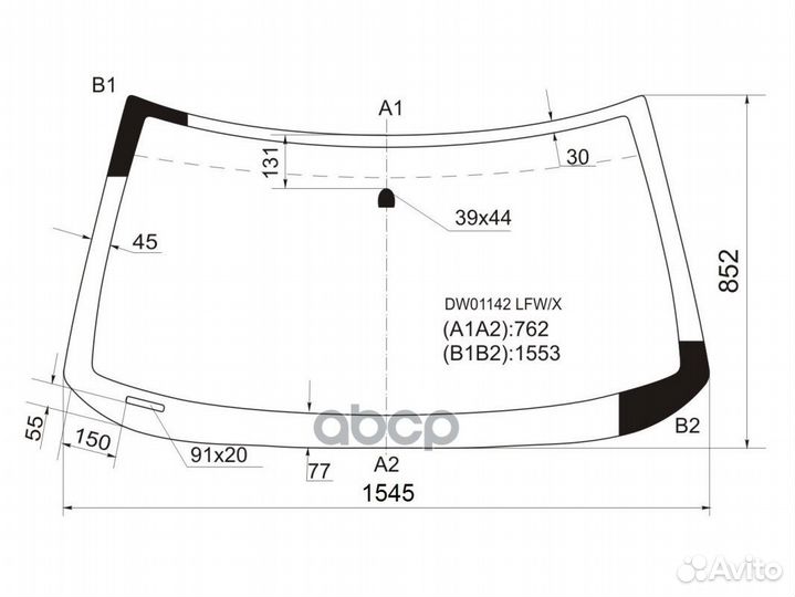 Стекло лобовое jeep grand cherokee 93-98 dw0114