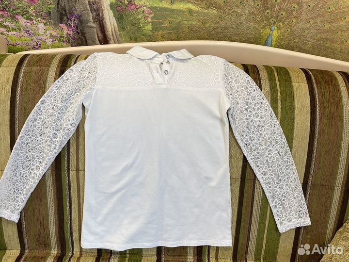Блузка белая школьная размер 146