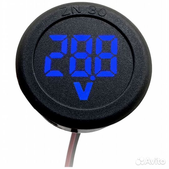 Вольтметр круглый DC 3-30 В синий TZT