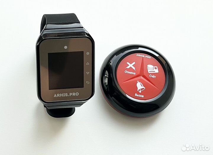 Премиальная кнопка вызова официанта и часы