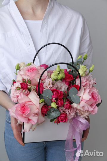 Сумка с цветами розы