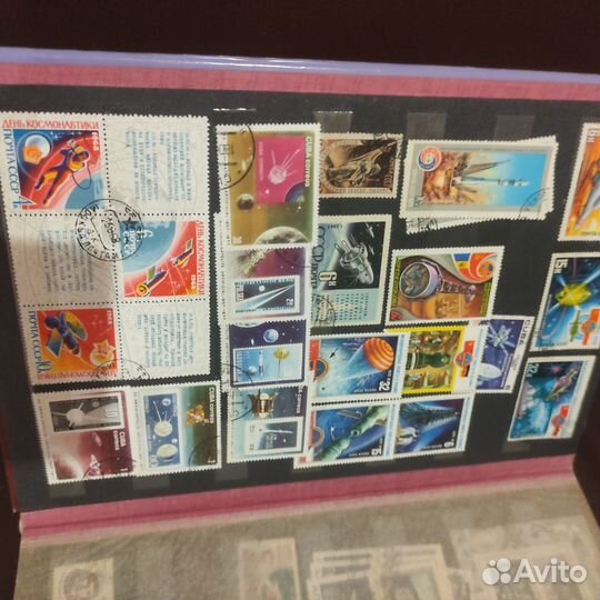 Альбом с советскими и иными марками на тему
