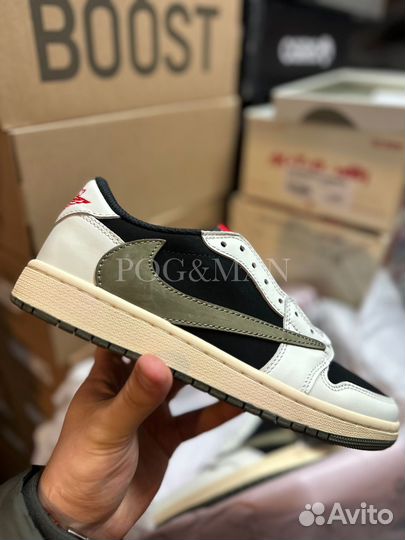 Кроссовки Nike Air Jordan 1 low Travis Scott Olive