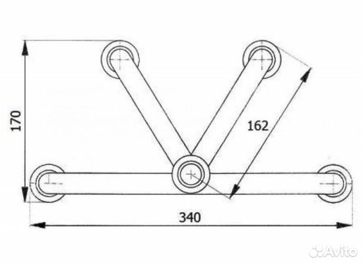 Костыль с опорой под локоть четырехопорный