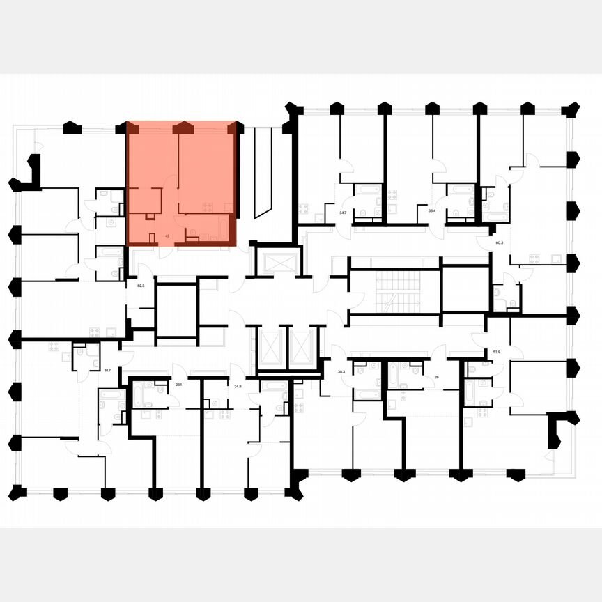 1-к. квартира, 42 м², 9/25 эт.