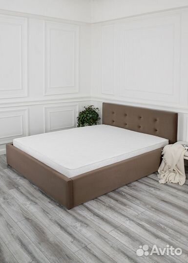 Кровать в велюре + матрас 140х200