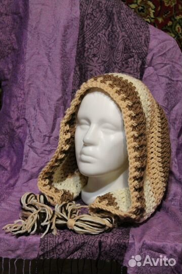 Шапка капюшон бохо стиль ручная работа