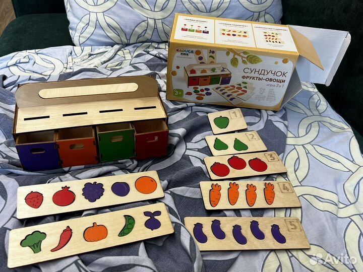 Сортер развивающий Сундучок офощи фрукты