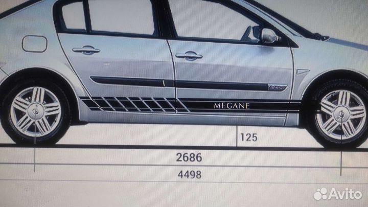 Наклейка полоса Рено Меган 2006