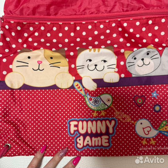 Детская сумка-мешок для обуви с двумя отделами