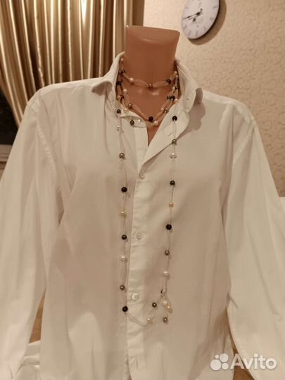 Бусы жемчужные на органзе