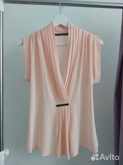 Блузка женская персиковая love republic 40 размер