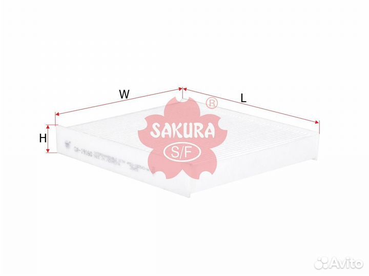 Фильтр салонный пылевой sakura ca19160 для а/м for