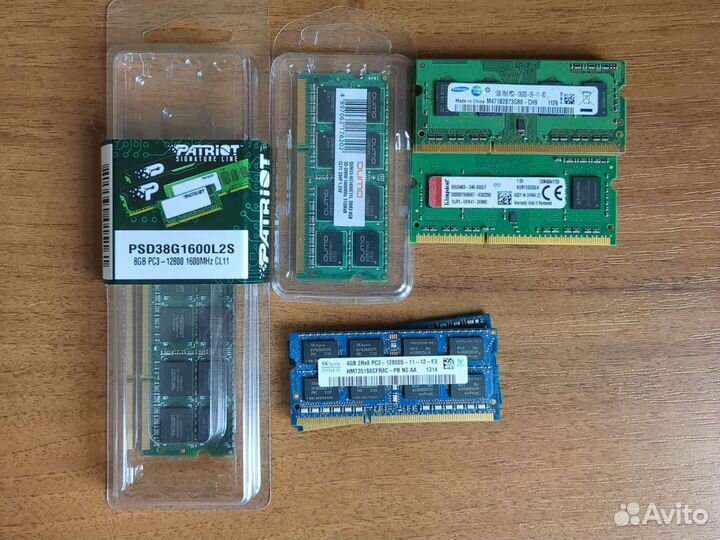 Оперативная память разная DDR3 DDR4 SO-dimm