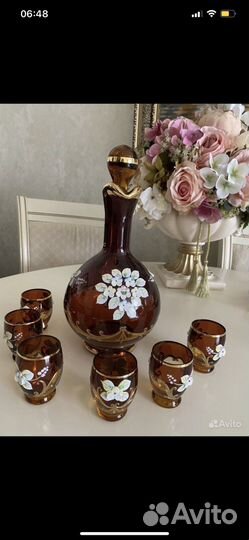 Рюмки с кувшином Богемия Рококо Чехия