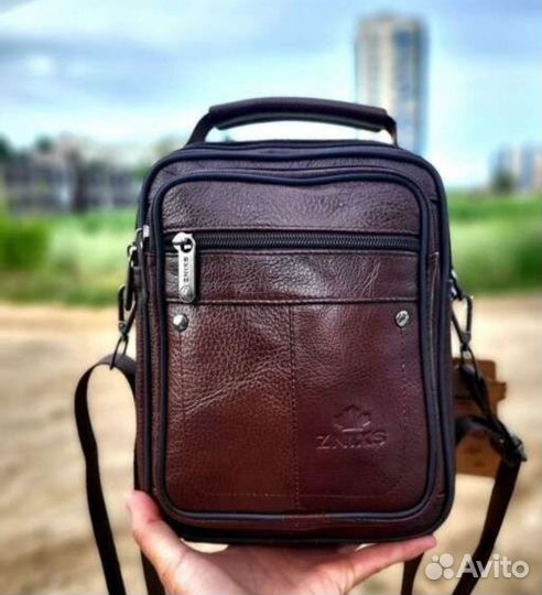 Сумка мужская натуральная кожа новая черн, коричн