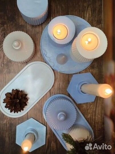 Поднос подсвечник шкатулка стакан из гипса