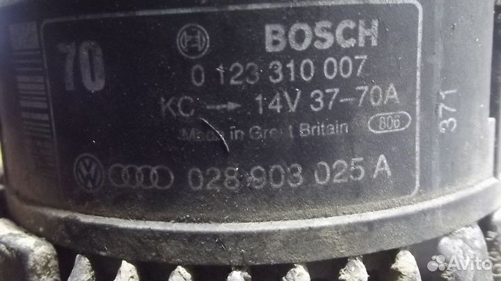 Генератор 0123310007 Ауди 80 1988г 1.8л 66кВт
