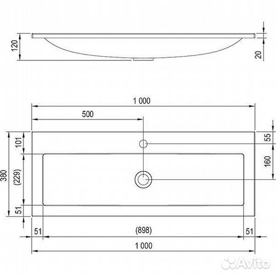 Раковина Ravak Clear 100 XJJ01110000 Белая