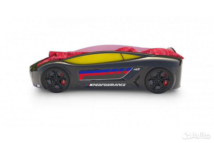 Кровать машина 3D бмв черная