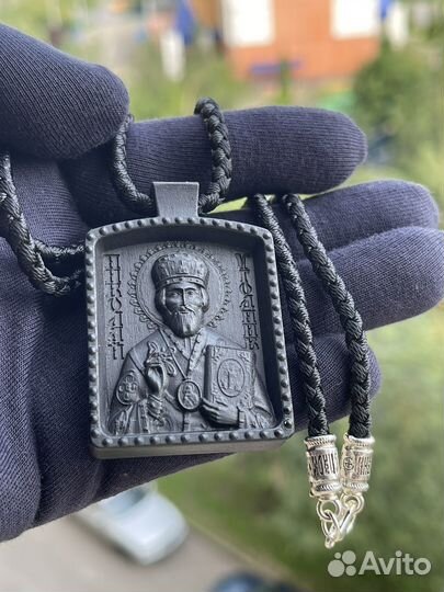 Крест икона резная