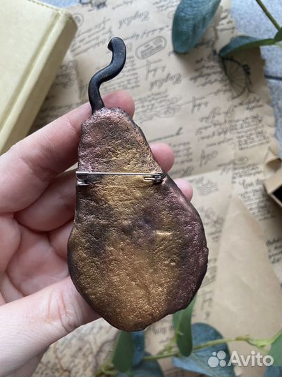 Брошь яблоко,груша